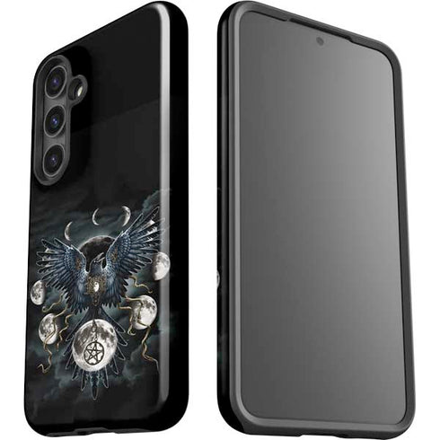 Crow and Moon Phases by Sarah Richter Galaxy S25 Impact Case